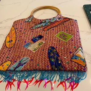 Bali collection sparkle purse with beading and fridge on bottom new without tags